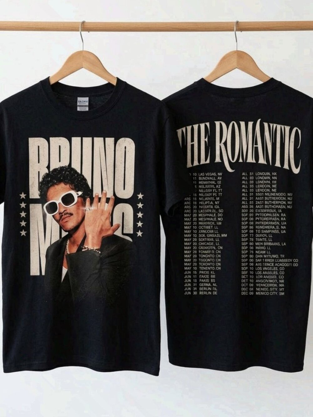 Bruno Mars The Romantic Tour Vintage Graphic T-Shirt Reprint